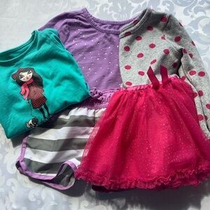 👀4/$25 Girls 3T Bundle, Dress, shorts & 2 shirts